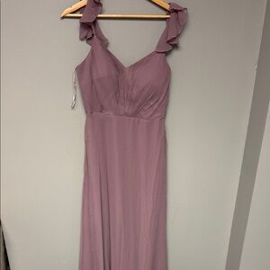 Birdy Grey Mauve Ruffle Strap Maxi Dress Size M